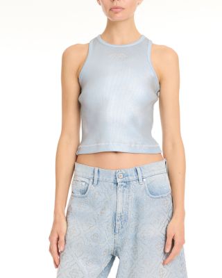 Ribbed Silver Plated Tank Top