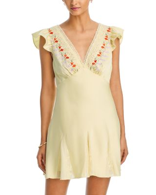 Lace And Embroidery Trim Dress - Exclusive