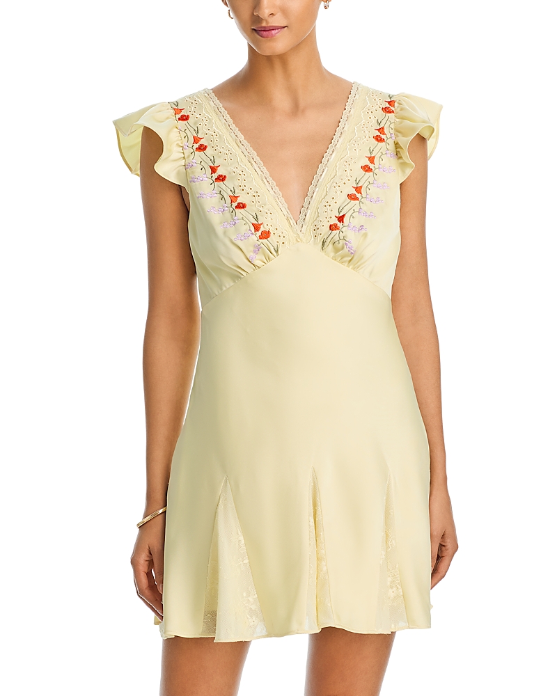 Aqua Lace And Embroidery Trim Dress - Exclusive