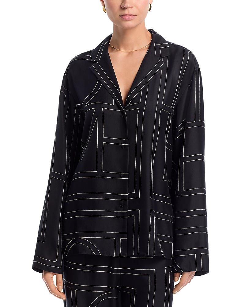Toteme Monogram Silk Pajama Top