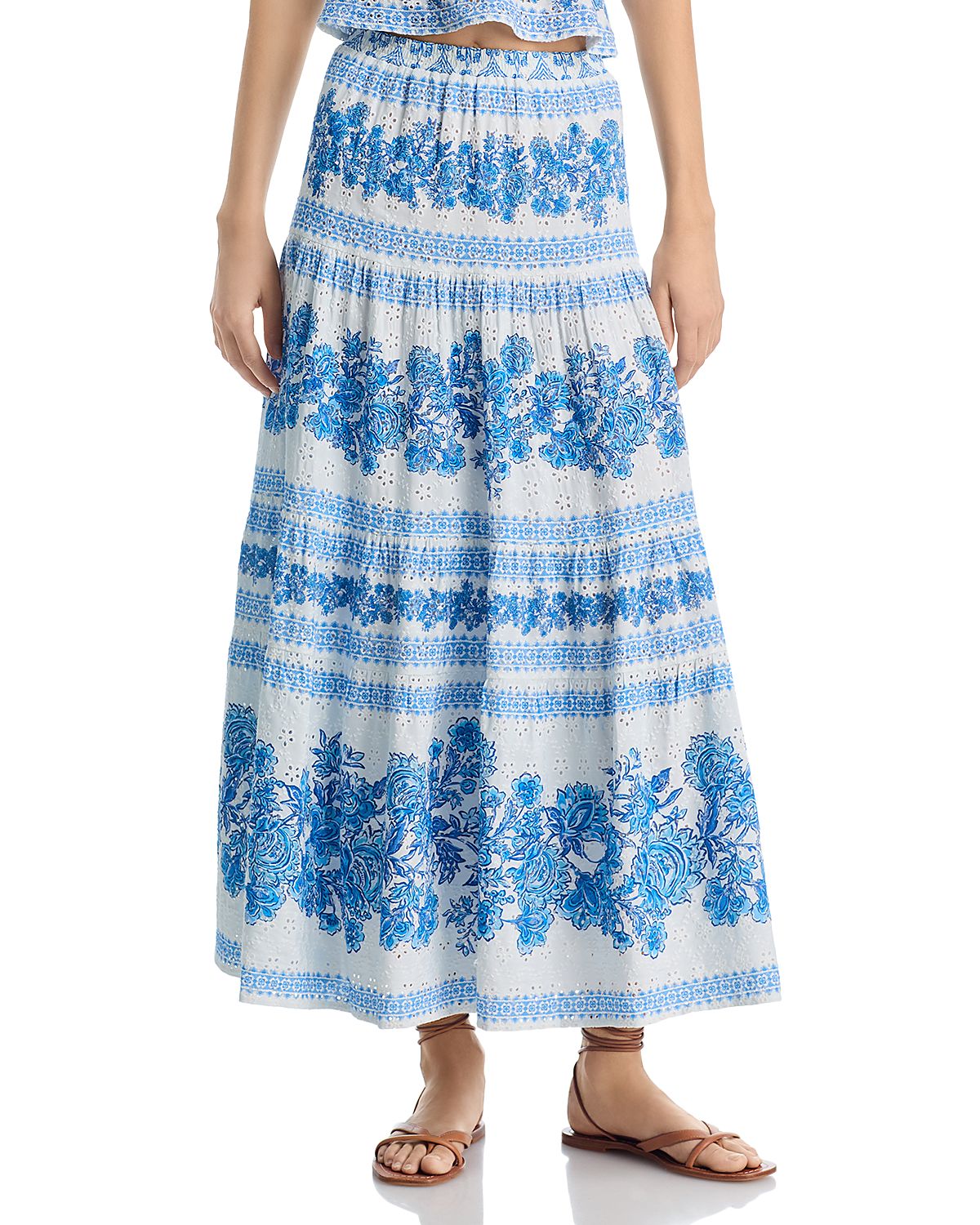Aqua Boarder Midi Skirt - Exclusive