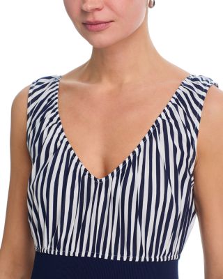 Stripe Popline Knit Tank Midi Dress - Exclusive