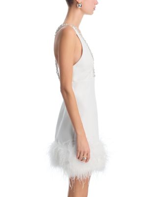 Feather Embellished Tank Dress