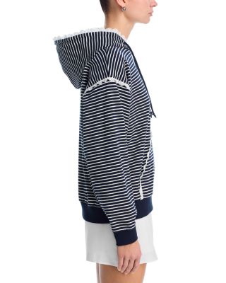Stripe Eyelet Ruffle Sweatshirt - Exclusive
