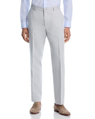 Linen & Cotton Twill Drawstring Trousers with Elasticated Waistband