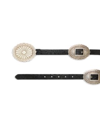 Tooled Leather Concho Belt