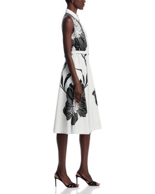 Split Neck Fit & Flare Dress