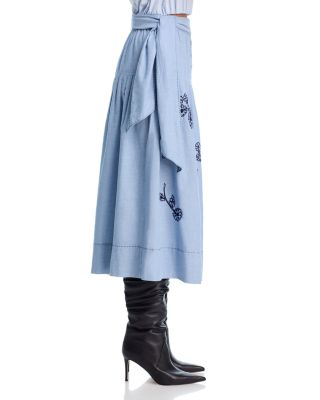x Stetson Chambray Midi Skirt