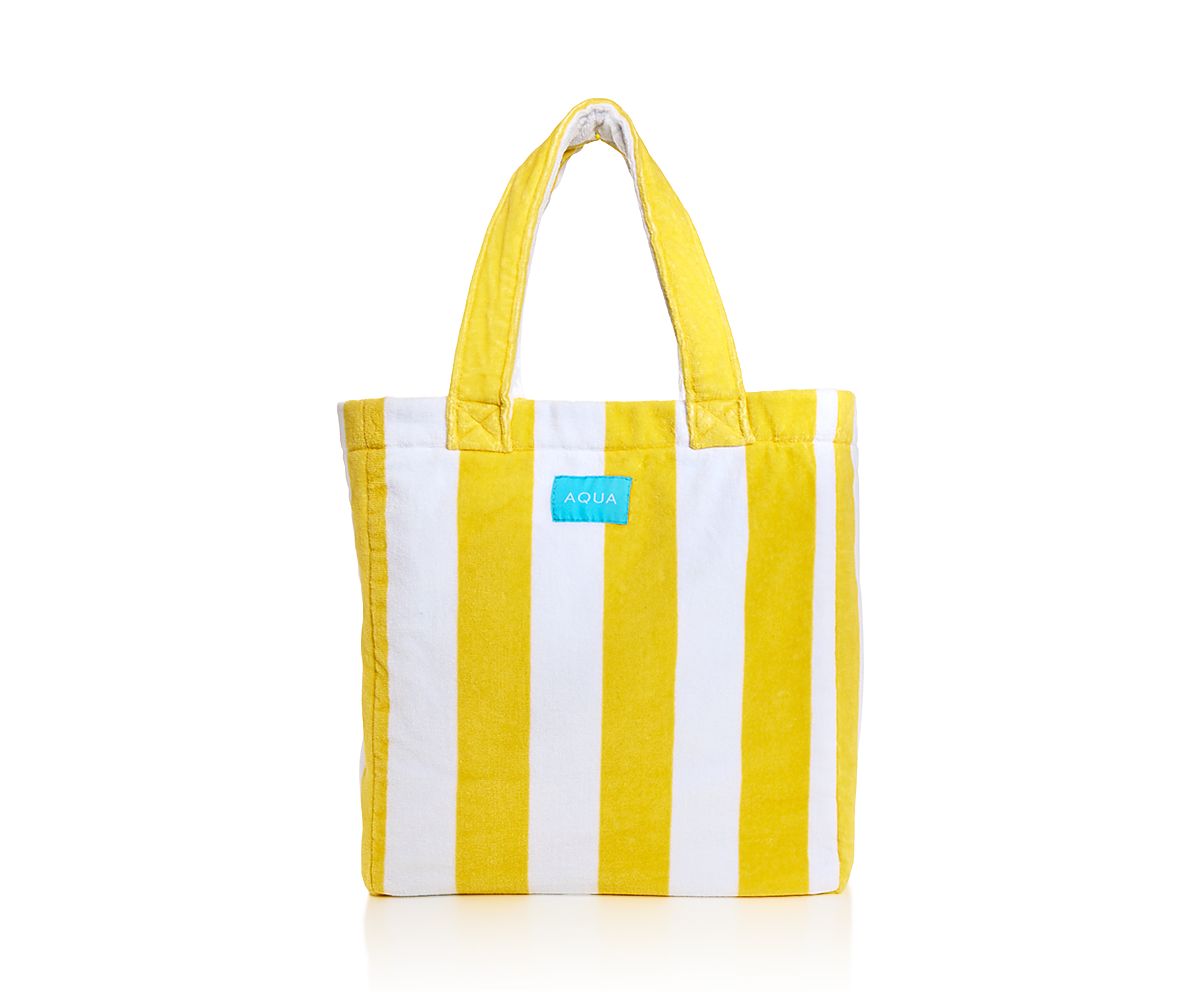 Aqua Striped Terry Beach Tote - Exclusive