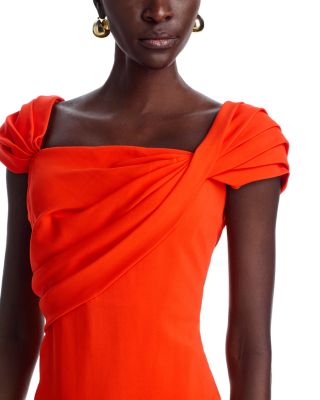 Cap Sleeve Draped Dress