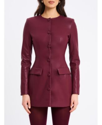 Baila Faux Leather Blazer Mini Dress