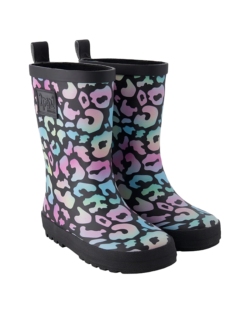 Deux par Deux Girls' Waterproof Animal Rain Boots in Natural Rubber - Little Kid, Big Kid