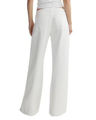 Sienna Low Rise Tie Waist Wide Leg Jeans in White Aura