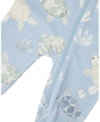  Boys' Organic Cotton Jersey Turtle Print One-Piece Pyjama - Baby
