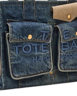 The Denim Suede Large Cargo Tote Bag