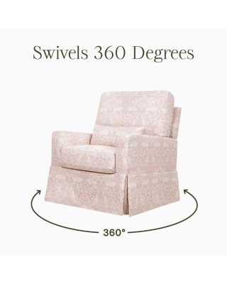 Crawford Pillowback Comfort Swivel Glider in Gingham