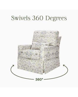Crawford Pillowback Comfort Swivel Glider in Gingham