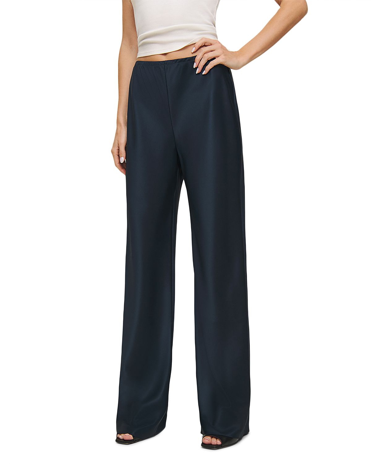 Reformation Gale Satin Mid Rise Bias Pants