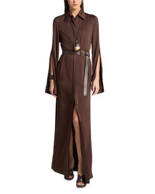 Techno Slit Sleeve Shirtdress