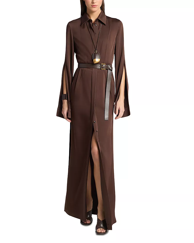 Michael Kors Collection Techno Slit Sleeve Shirtdress