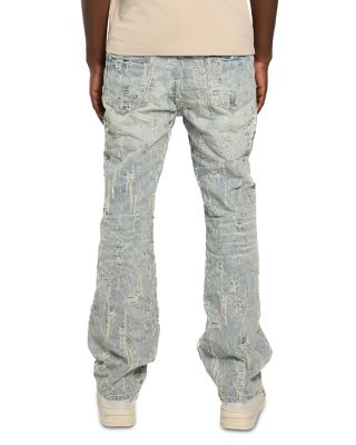 Bootcut Bead Destroy Jeans in Light Indigo