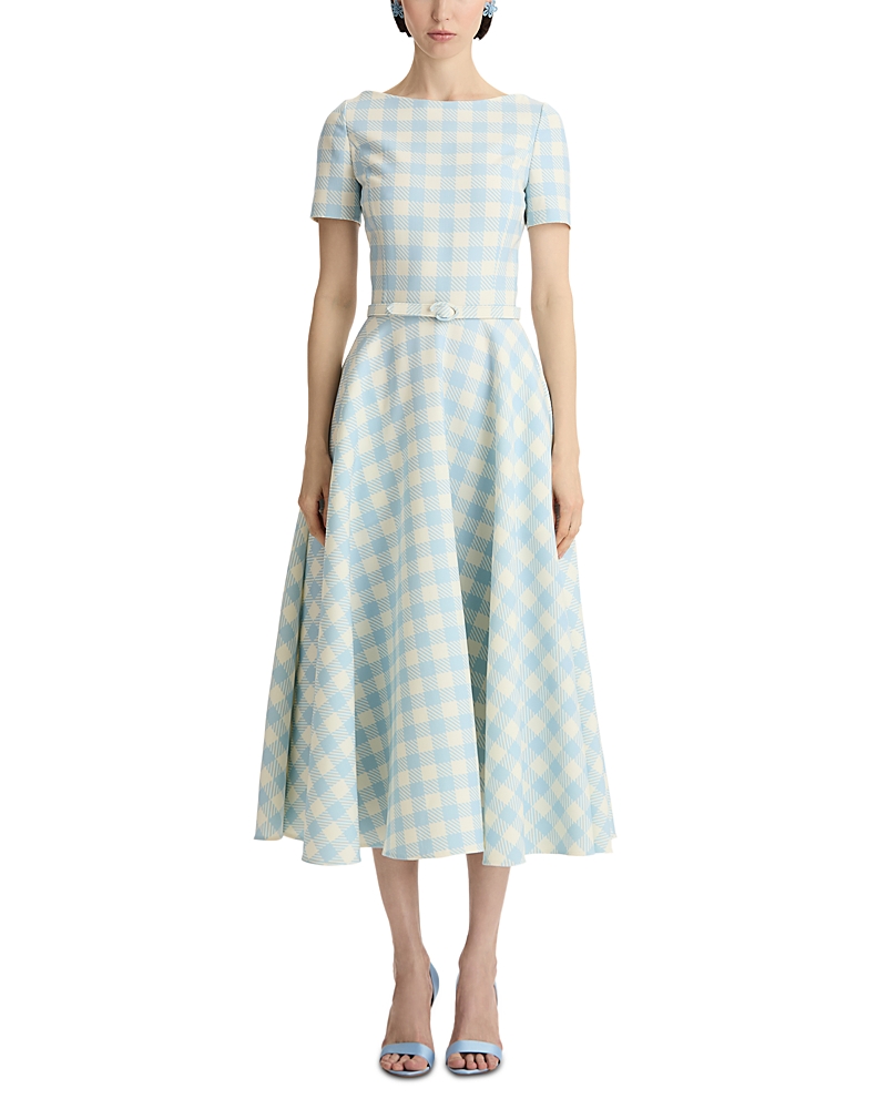 Oscar de la Renta Short Sleeve Gingham Dress Oscar de la Renta Short Sleeve Gingham Dress