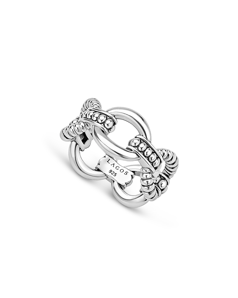 Lagos Sterling Silver Signature Caviar Bead Link Band