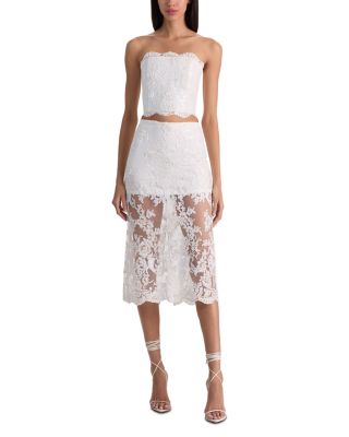 Medine Embellished Lace Midi Skirt