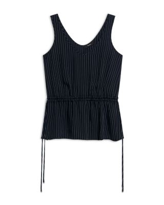 Striped Washed Tie Easy Tank Top