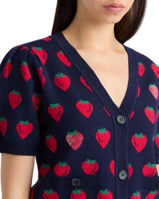 Puff Sleeve Jacquard Cardigan