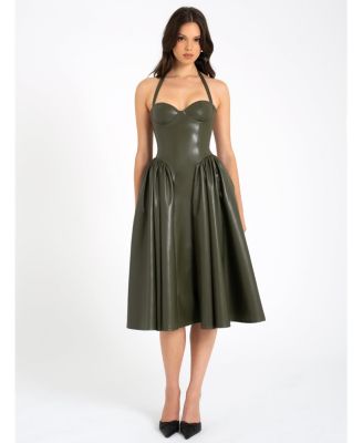  Eliana Faux Leather Dress
