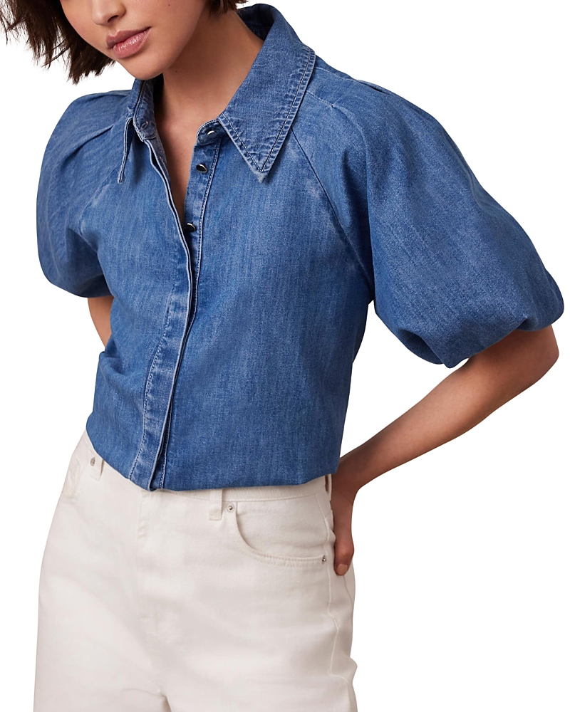 Mint Velvet Women's Denim Puff Sleeve Shirt