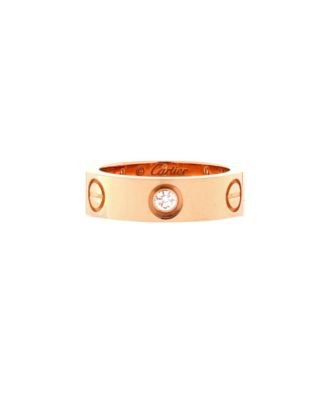 Love 3 Diamonds Band Ring 18K Rose Gold with Diamonds