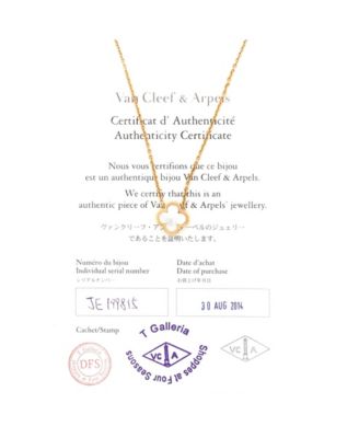  Pure Alhambra Pendant Necklace 18K Gold and Mother of Pearl, 16.25"