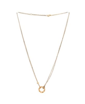  2 Diamonds Love Pendant Necklace 18K Gold and Diamonds, 16.25"