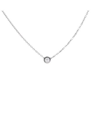  XS Cartier D'Amour Pendant Necklace 18K White Gold and Diamond, 16"