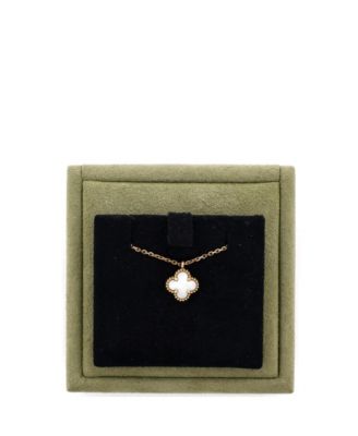  Sweet Alhambra Pendant Necklace 18K Gold and Mother of Pearl, 16"