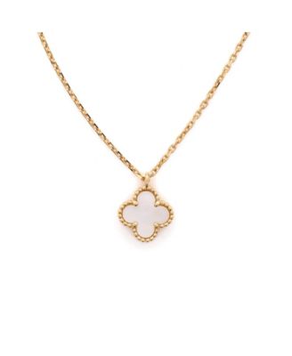  Sweet Alhambra Pendant Necklace 18K Gold and Mother of Pearl, 15.75"