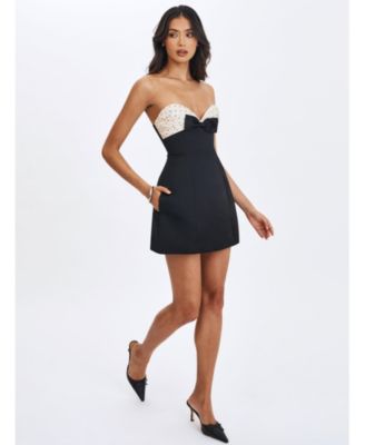  Florrie Polka Dot Sweetheart Mini Dress