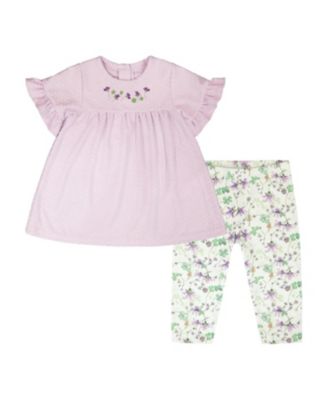 Girls' Jersey Tunic and Cotton Capri Flowers Set - Big Kid