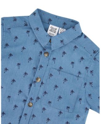 Boys' Short Sleeve Palm Chambray Shirt - Little Kid
