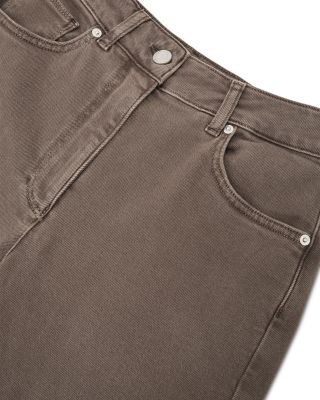 Selin Mid Rise Straight Ankle Jeans in Mocha Brown