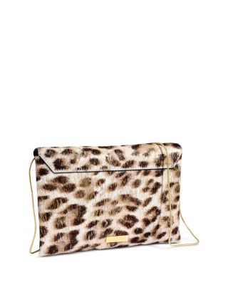 Leopard Print Calf Hair Envelope Clutch