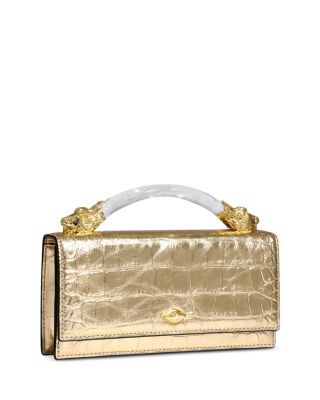 Lioness Embossed Leather Handbag 