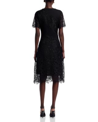 Woven Mixed Media Midi Dress