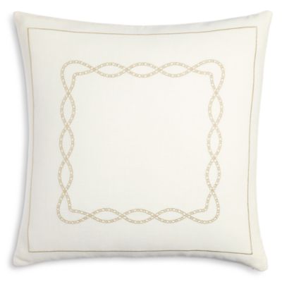 Evara Embroidered Linen Decorative Pillow, 20" x 20" - Exclusive