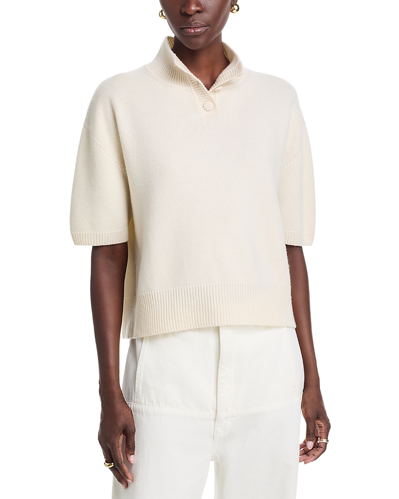Brandon Maxwell Kinley Cashmere Cropped Henley