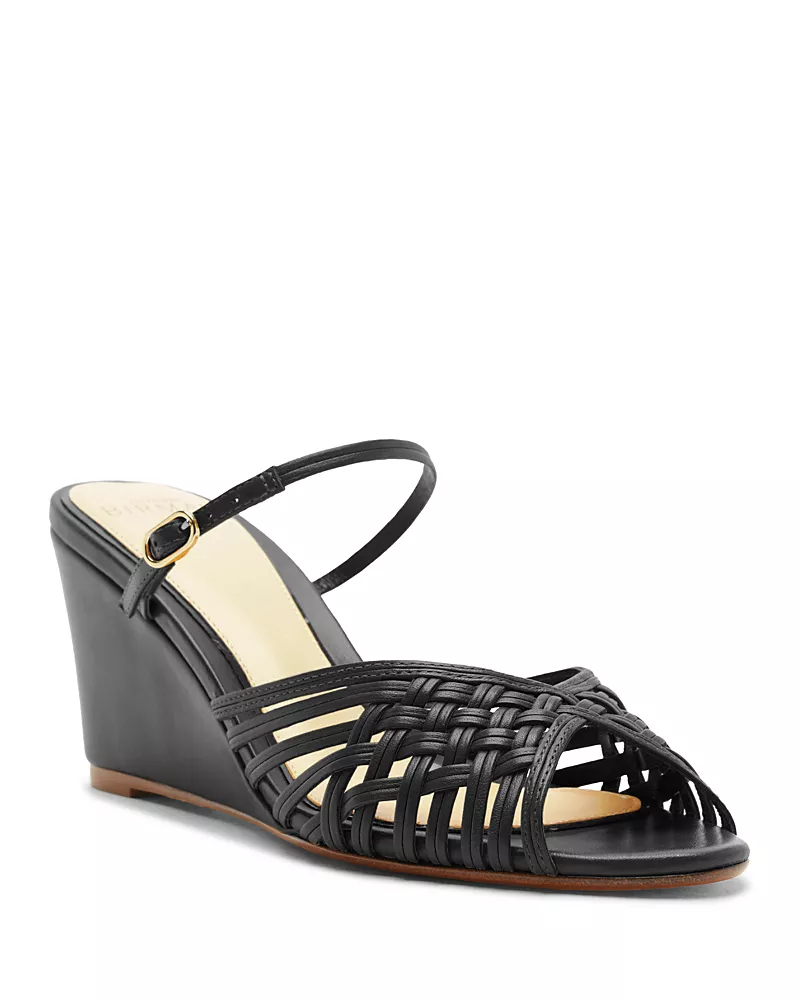 Alexandre Birman Women's Lillian Leather Wedge Sandals