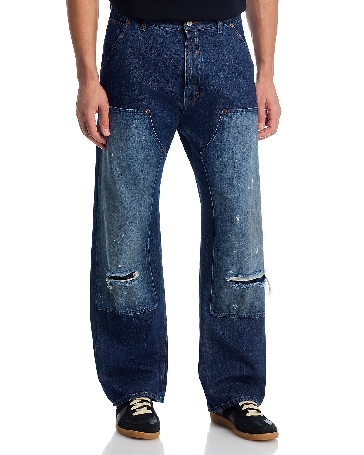 MM6 Maison Margiela Rip Panel Regular Straight Fit Jeans