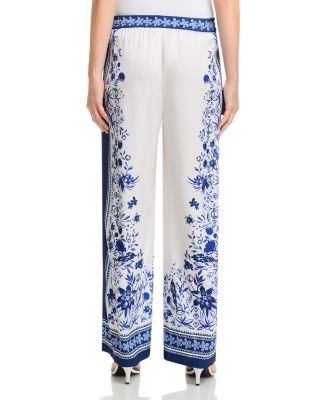 Floral Print Wide Leg Pants - Exclusive